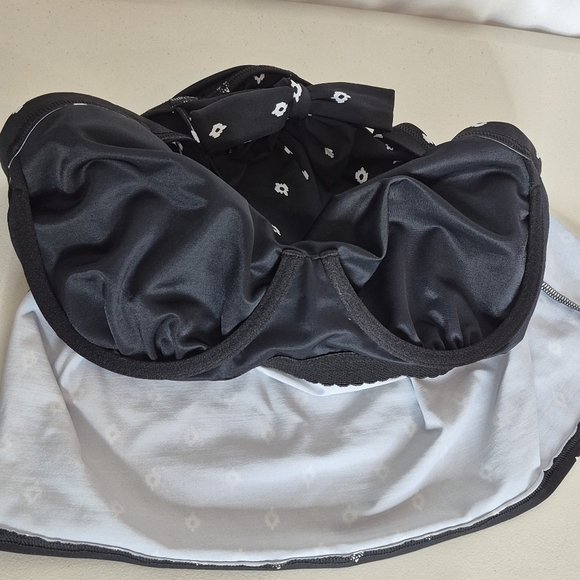 Lands' End DDD-Cup Underwire Square Neck Cross Back Tankini Swim Top - Sz 10 DDD - Picture 8 of 10